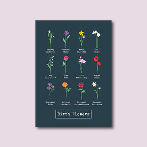 Long Match Box with 'Birth Flower' design and the year of birth for each child