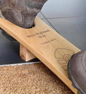 Oak Boot Jack - with your engraved message (text only)