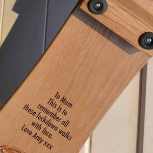 Oak Boot Jack - with 'For Mum' design and your personal message on the underside