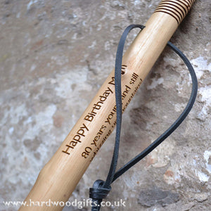 Sweet Chestnut Walking Stick - with your engraved message (text only)